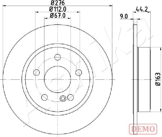 Ashika 61-00-0502C - Disque de frein cwaw.fr