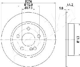 Ashika 61-00-0502 - Disque de frein cwaw.fr