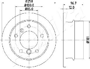 Ashika 61-00-0518 - Disque de frein cwaw.fr