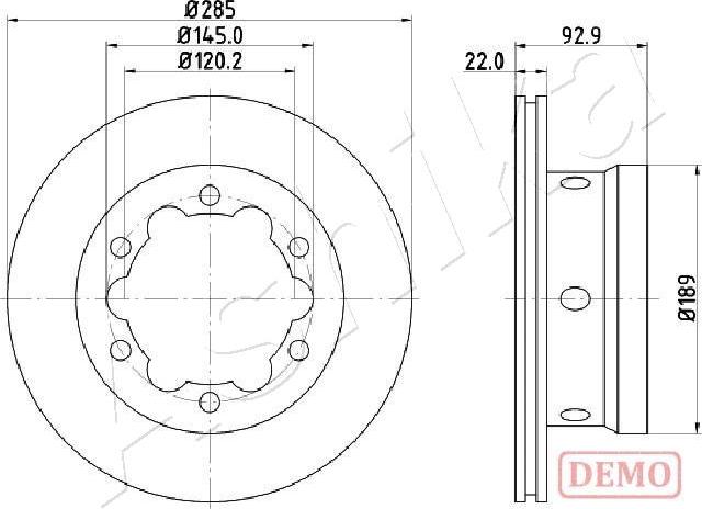 Ashika 61-00-0528C - Disque de frein cwaw.fr