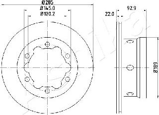 Ashika 61-00-0528 - Disque de frein cwaw.fr