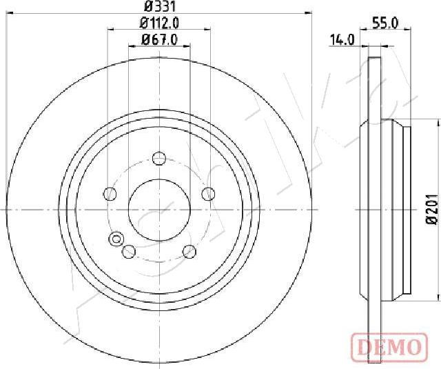 Ashika 61-00-0523C - Disque de frein cwaw.fr