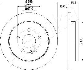 Ashika 61-00-0522 - Disque de frein cwaw.fr