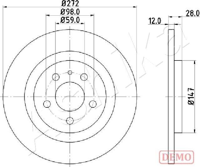 Ashika 61-00-0606C - Disque de frein cwaw.fr