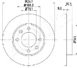 Ashika 61-00-0602 - Disque de frein cwaw.fr