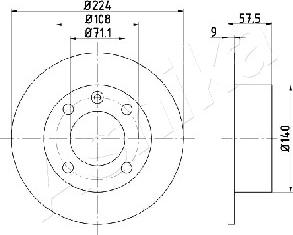 Ashika 61-00-0614 - Disque de frein cwaw.fr