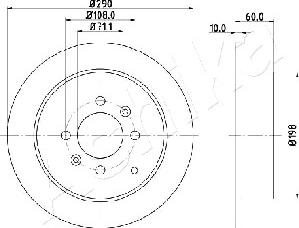 Ashika 61-00-0616 - Disque de frein cwaw.fr