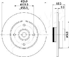 Ashika 61-00-0618 - Disque de frein cwaw.fr