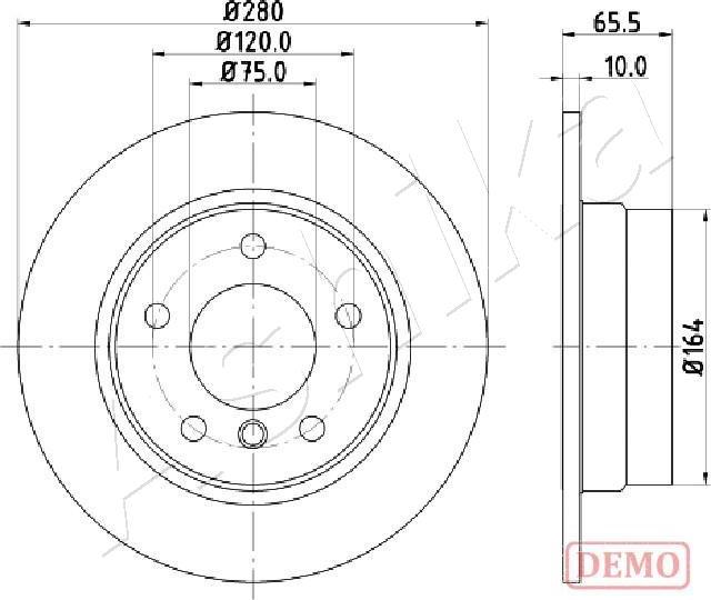 Ashika 61-00-0100C - Disque de frein cwaw.fr