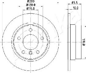 Ashika 61-00-0100 - Disque de frein cwaw.fr