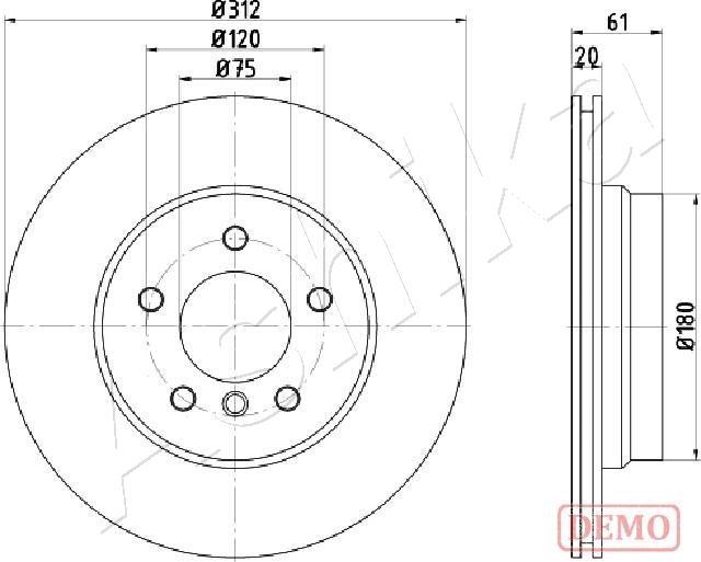 Ashika 61-00-0108C - Disque de frein cwaw.fr