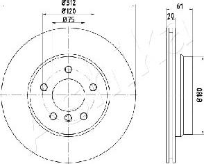 Ashika 61-00-0108 - Disque de frein cwaw.fr