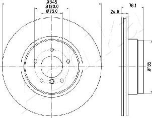 Ashika 61-00-0130 - Disque de frein cwaw.fr