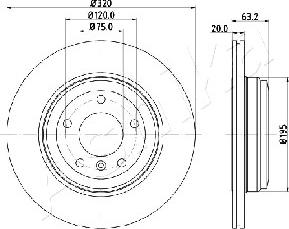 Ashika 61-00-0121 - Disque de frein cwaw.fr