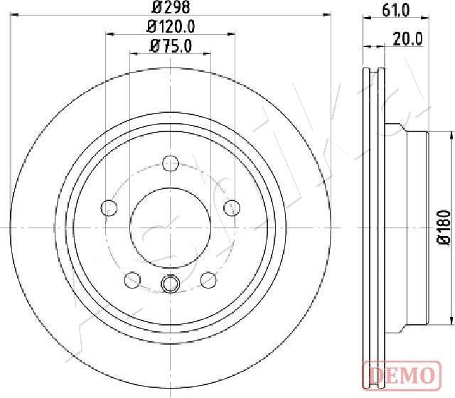 Ashika 61-00-0122C - Disque de frein cwaw.fr