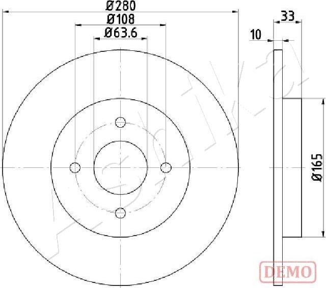 Ashika 61-00-0304C - Disque de frein cwaw.fr