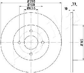 Ashika 61-00-0304 - Disque de frein cwaw.fr