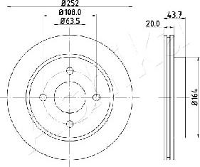 Ashika 61-00-0308 - Disque de frein cwaw.fr