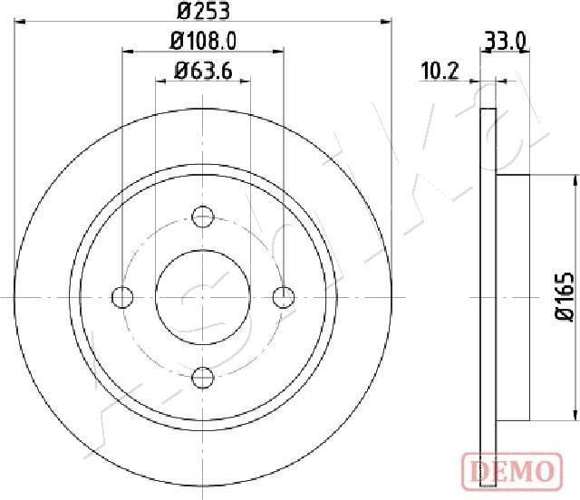 Ashika 61-00-0303C - Disque de frein cwaw.fr