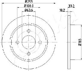 Ashika 61-00-0303 - Disque de frein cwaw.fr