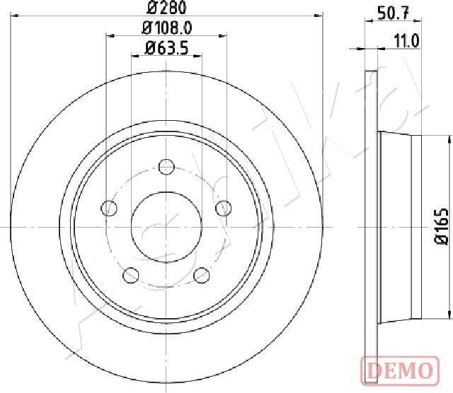 Ashika 61-00-0302C - Disque de frein cwaw.fr