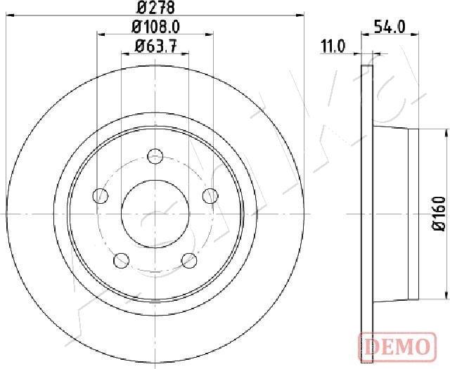 Ashika 61-00-0311C - Disque de frein cwaw.fr