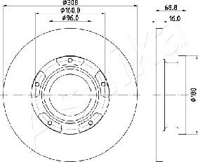 Ashika 61-00-0312 - Disque de frein cwaw.fr