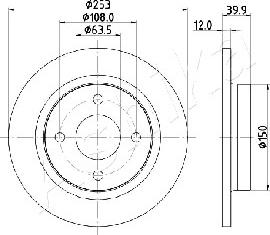 Ashika 61-00-0329 - Disque de frein cwaw.fr