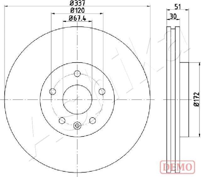 Ashika 61-00-0323C - Disque de frein cwaw.fr