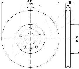 Ashika 61-00-0323 - Disque de frein cwaw.fr