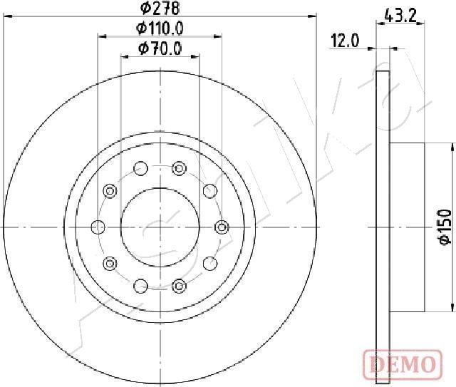 Ashika 61-00-0204C - Disque de frein cwaw.fr