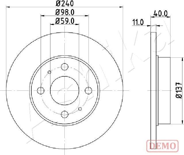 Ashika 61-00-0200C - Disque de frein cwaw.fr