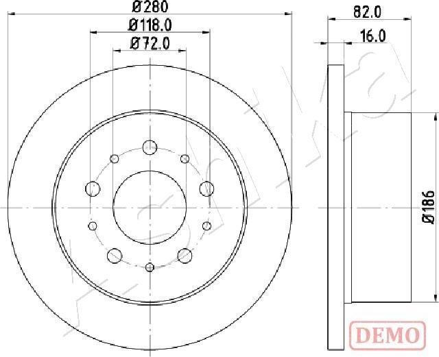 Ashika 61-00-0216C - Disque de frein cwaw.fr