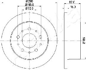 Ashika 61-00-0216 - Disque de frein cwaw.fr