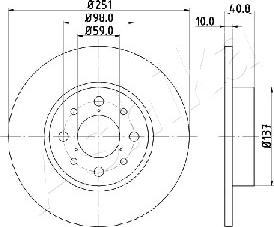 Ashika 61-00-0210 - Disque de frein cwaw.fr