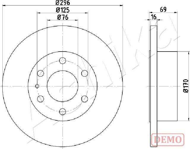 Ashika 61-00-0225C - Disque de frein cwaw.fr