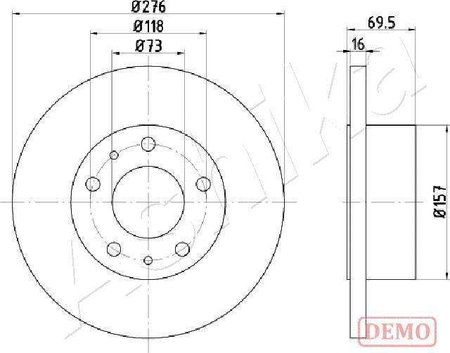 Ashika 61-00-0223C - Disque de frein cwaw.fr