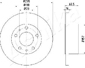 Ashika 61-00-0223 - Disque de frein cwaw.fr