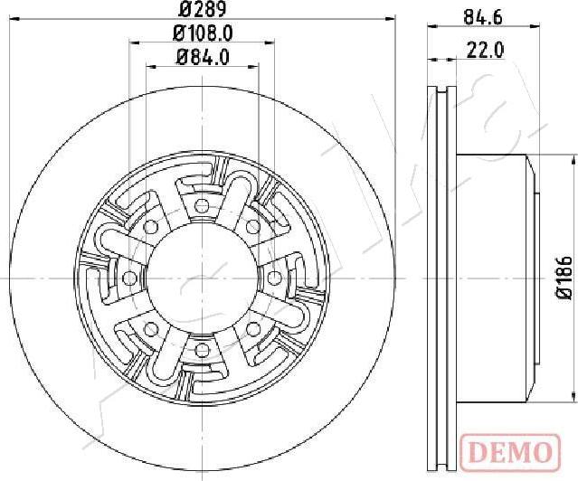 Ashika 61-00-0222C - Disque de frein cwaw.fr