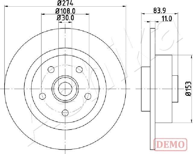 Ashika 61-00-0704C - Disque de frein cwaw.fr