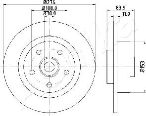 Ashika 61-00-0704 - Disque de frein cwaw.fr