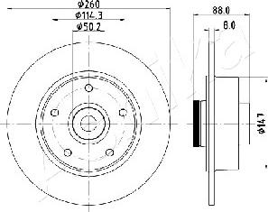 Ashika 61-00-0713 - Disque de frein cwaw.fr