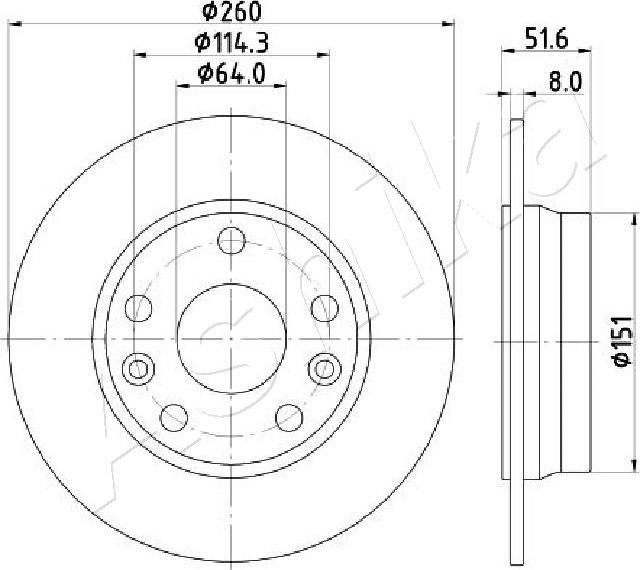 Ashika 61-01-135C - Disque de frein cwaw.fr