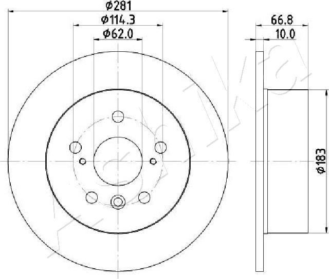 Ashika 61-02-256C - Disque de frein cwaw.fr