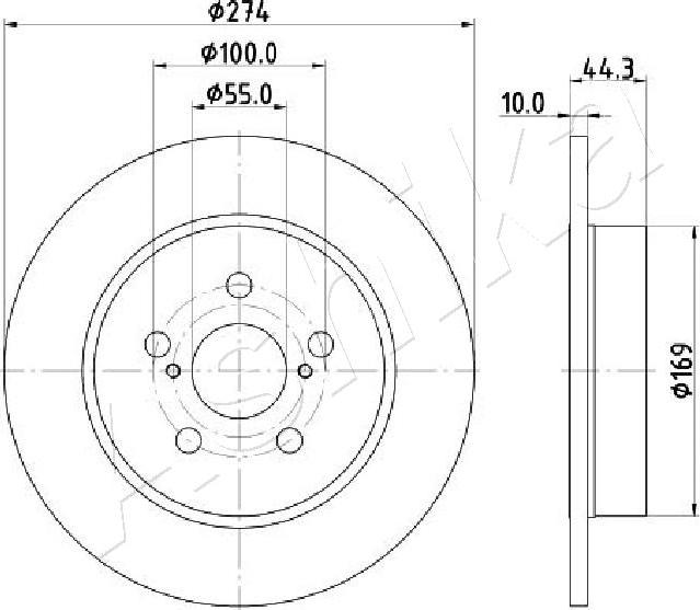 Ashika 61-02-271C - Disque de frein cwaw.fr