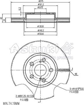 Ashuki 0990-9612 - Disque de frein cwaw.fr