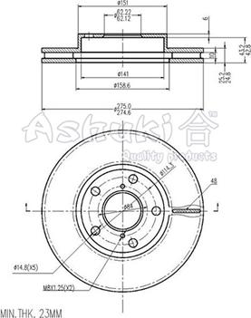 Ashuki 0990-9212 - Disque de frein cwaw.fr