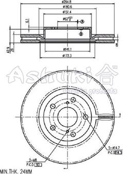 Ashuki 0990-4512 - Disque de frein cwaw.fr