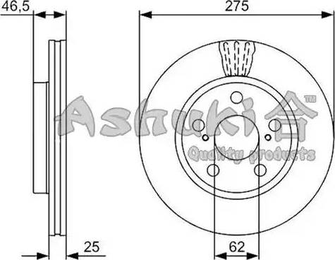 Ashuki 0990-4612 - Disque de frein cwaw.fr