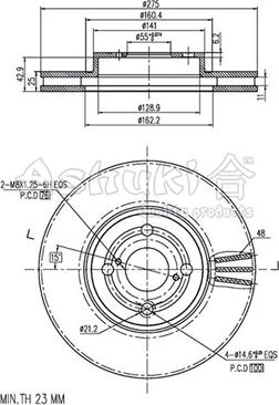 Ashuki 0990-4312 - Disque de frein cwaw.fr